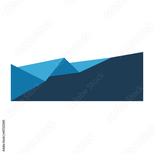 Business blue folded paper frame border. Business footer  header.