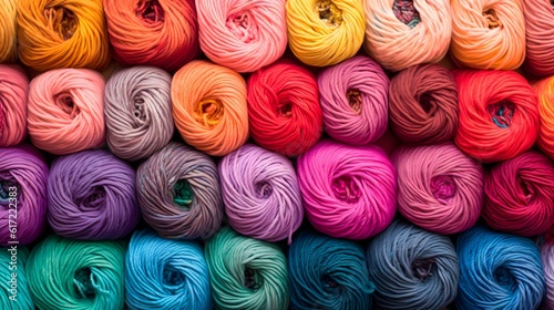 Colorful knitting yarn background