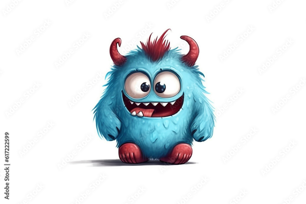 Cute monster portrait isolated illustration