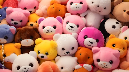 Valokuva Assortment of colorful stuffed plush toys