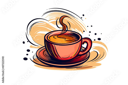 A cup of coffee isolated portrait AI generated