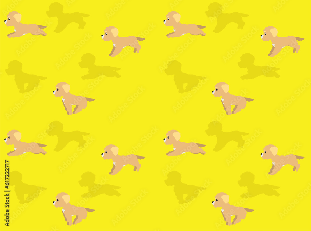 Animal Animation Goldendoodle Dog Cute Cartoon Seamless Wallpaper Background