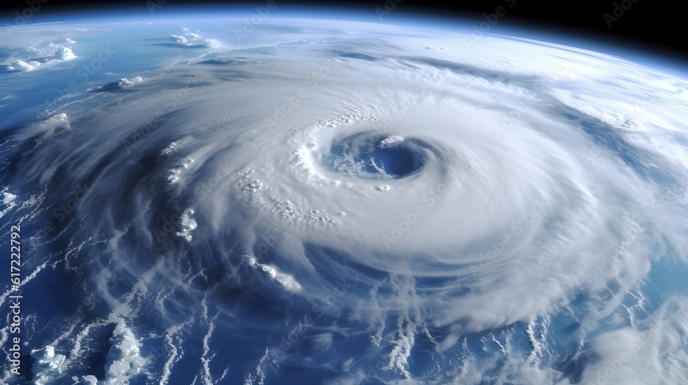 Satellite view of hurricane, typhoon, tropical storm, cyclone