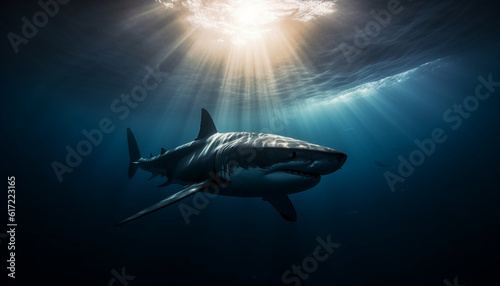 Wallpaper Mural Majestic mammal diving into dark, dangerous saltwater with awe inspiring speed generated by AI Torontodigital.ca