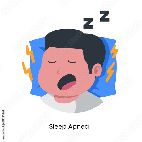 Sleep apnea man guy sleep with snoring with noise sound disorder respiratory sickness