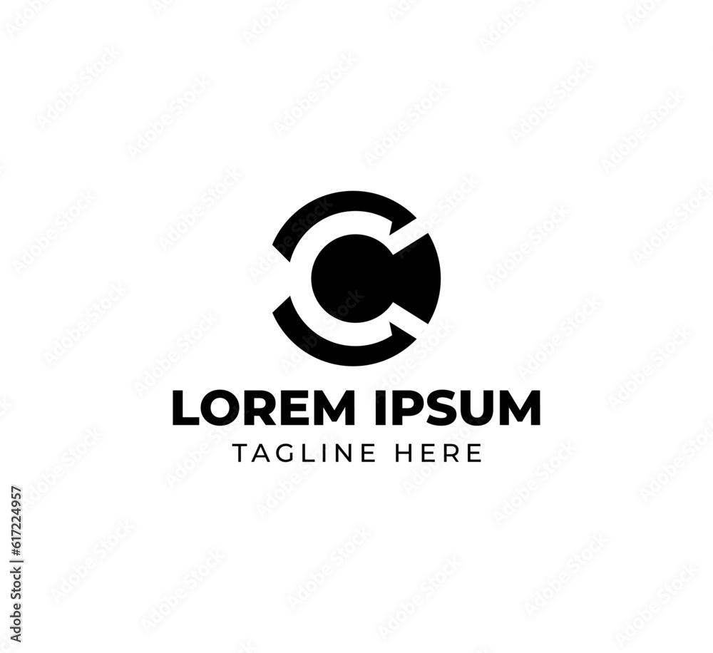 Letter C Negative Space Logo Design Template Letter C Negative Space Logo Design Template