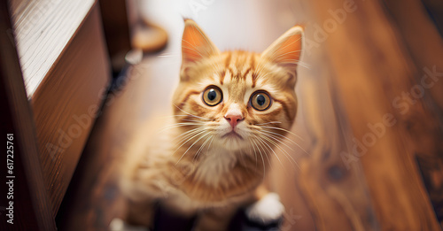 Cute kitten cat close up shot