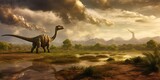 Dinosaur in Landscape Field