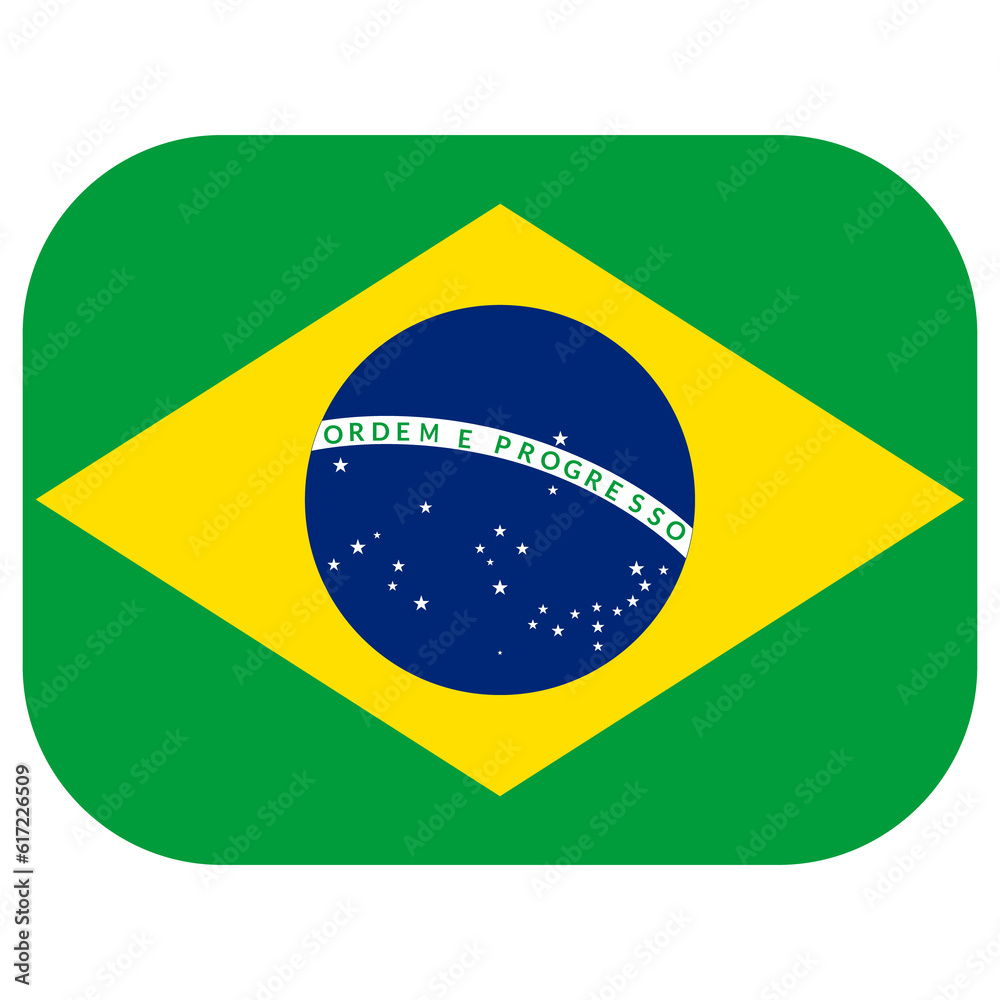 Obraz premium Flag of Brazil. Brazil flag shape. 
