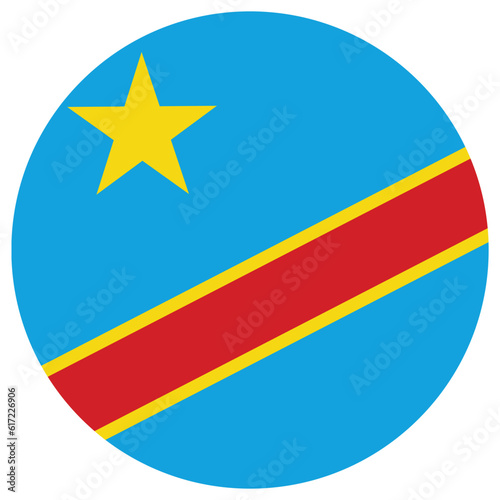 Free Download Democratic Republic of Congo flag in round circle shape. Democratic Republic of the Congo Round Flag - GFXLoad