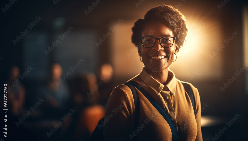 Successful business professionals enjoy the corporate office with confidence generated by AI Successful business professionals enjoy the corporate office with confidence generated by AI