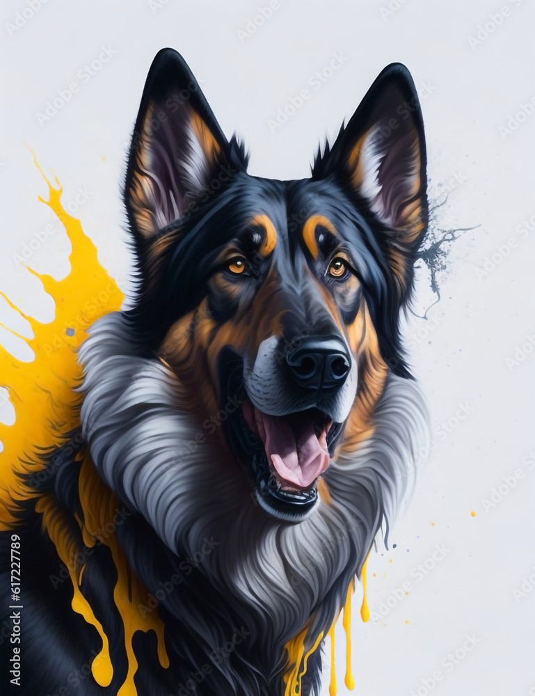 Belgian Tervuren Dog white background Splash Art 2