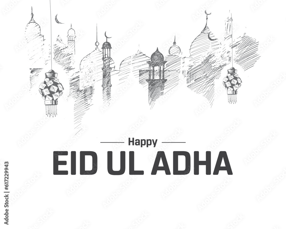 Happy Eid ul Adha Mubarak, Happy Eid ul Adha, Mosque Illustration, Eid ul Adha, Eid, Eid ul Azha, Muslims, Event, Festival, Sacrifice, Vector, Illustration