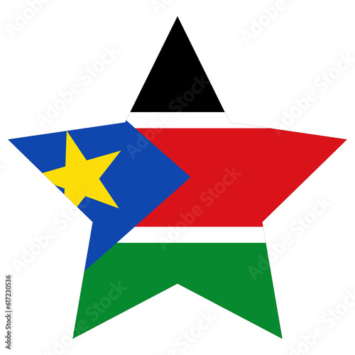 South Sudan flag. Flag of South Sudan design shape.