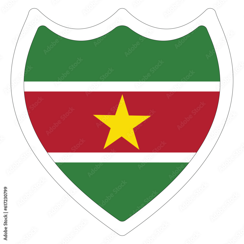 Suriname flag design shape. Flag of Suriname design shape. Suriname flag design shape. Flag of Suriname design shape.