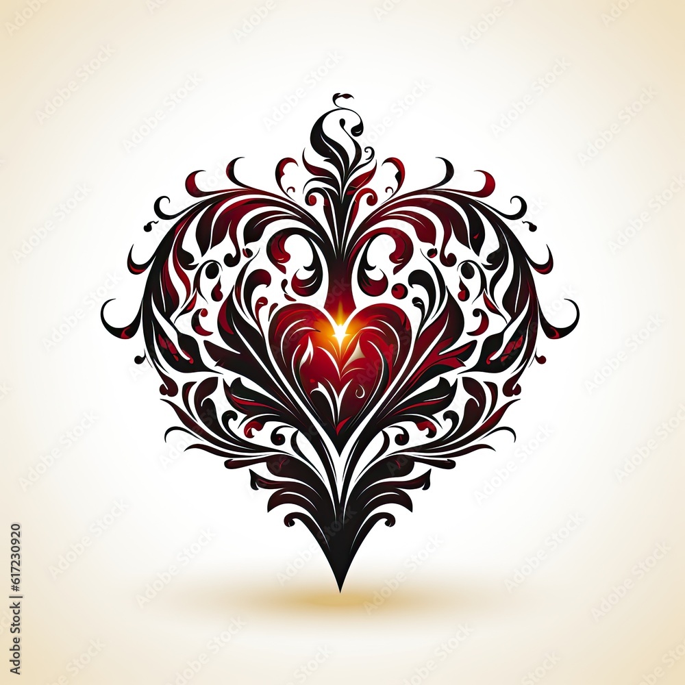 heart with floral elements heart with floral elements