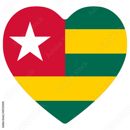 Togo flag. Togo flag in heart shape 