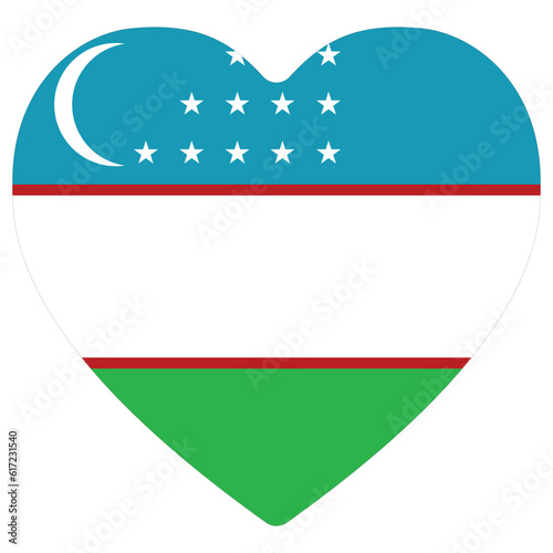 Free Download Flag of Uzbekistan. Uzbekistan flag in heart shape  - GFXLoad