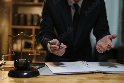 Lawyers having Concepts of Legal services at the law office
