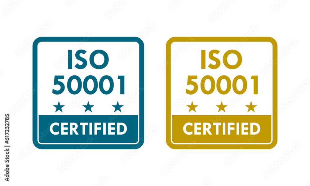 ISO 50001 Design badge template illustration ISO 50001 Design badge template illustration