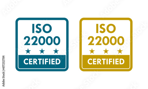 ISO 22000 Design badge template illustration