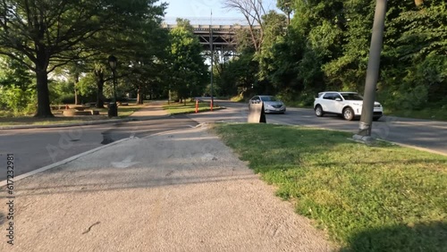 Philadelphia city summer day bike trail Schuylkill river