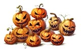 halloween jack o lantern with pumpkins