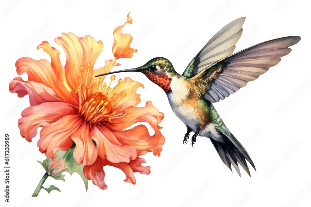 Fototapeta premium hummingbird and flower