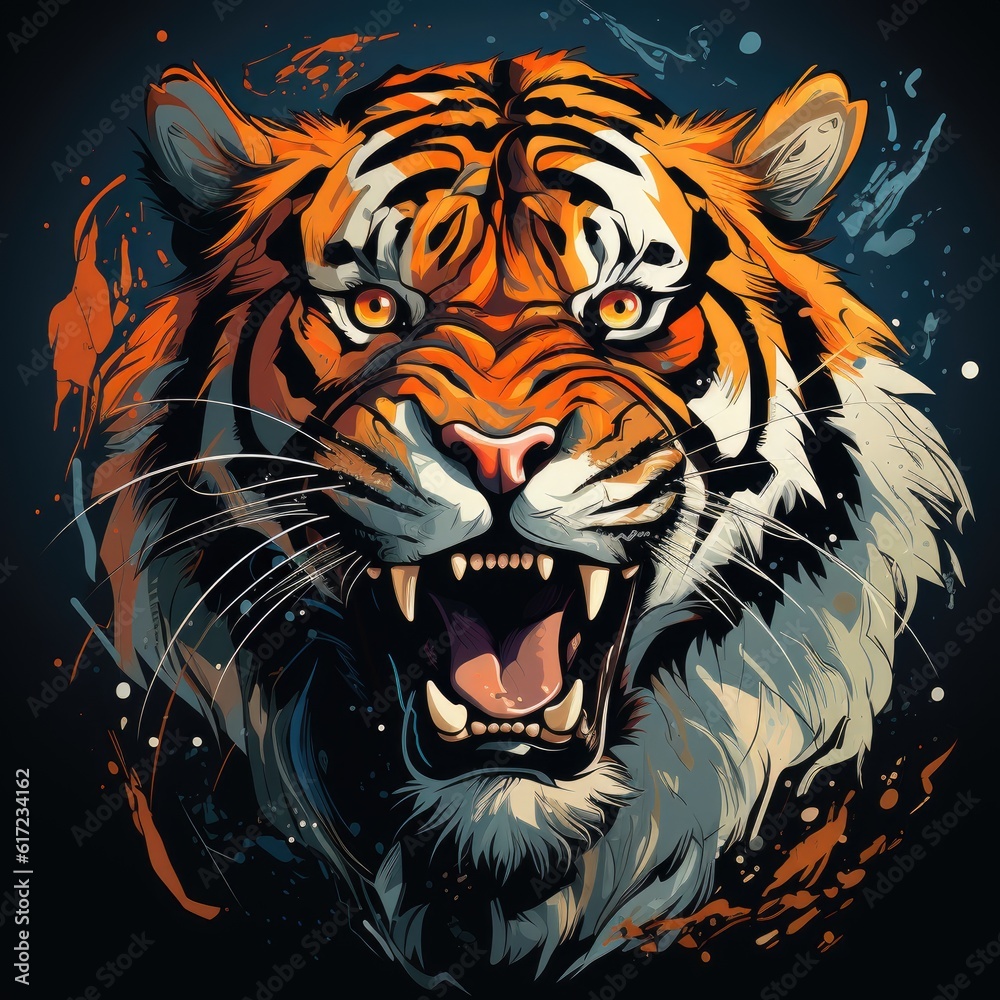 tiger head vector illustration