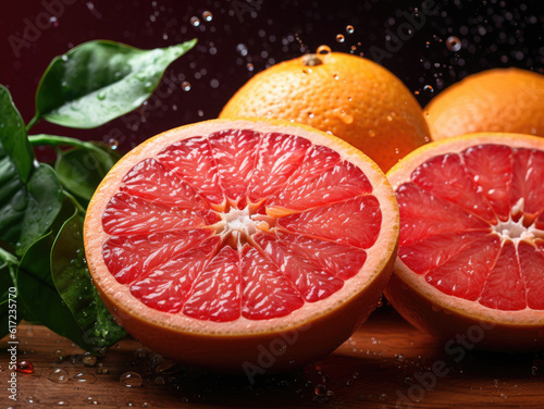 Citrus with red orange close up