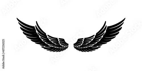 vector silhouette angel wings logo