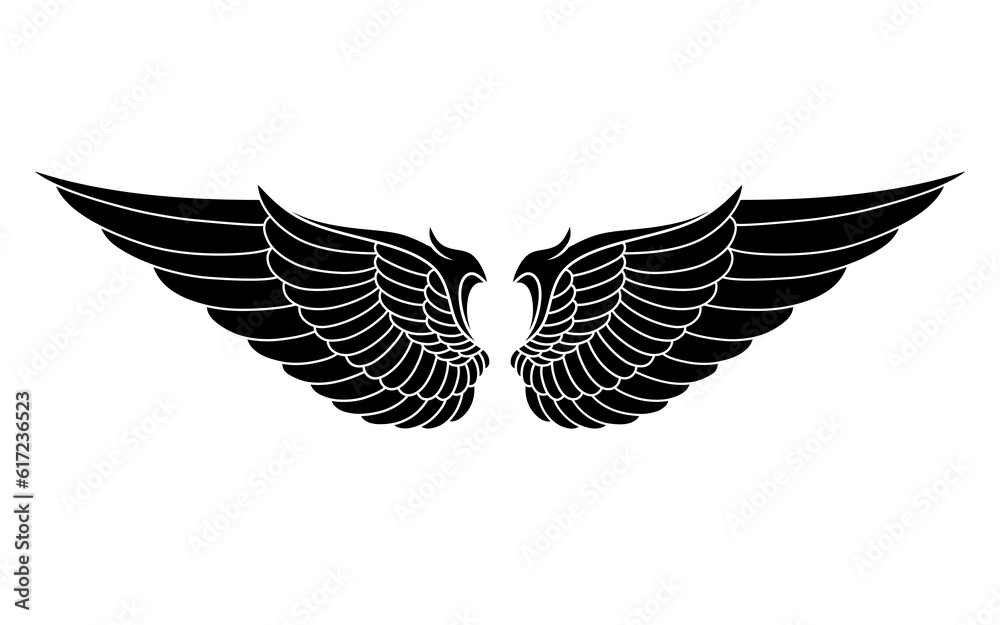 vector silhouette angel wings logo vector silhouette angel wings logo