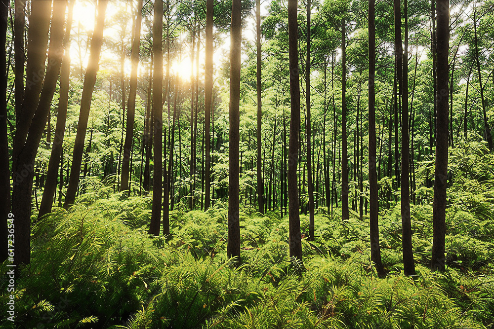 Fototapeta premium forest, tree, nature, green, landscape, wood, jungle, natural