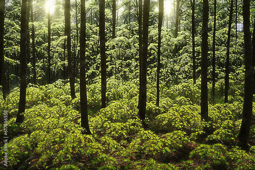 Obraz premium forest, tree, nature, green, landscape, wood, jungle, natural