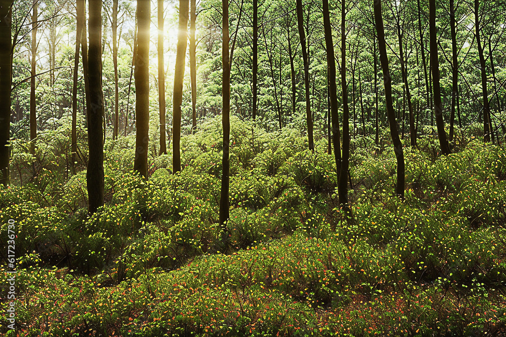 Obraz premium forest, tree, nature, green, landscape, wood, jungle, natural