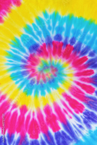 rainbow spiral tie dye pattern abstract background.