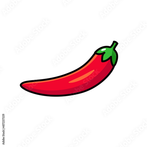 Chili vector illustration in simple cartoon style isolated on white background