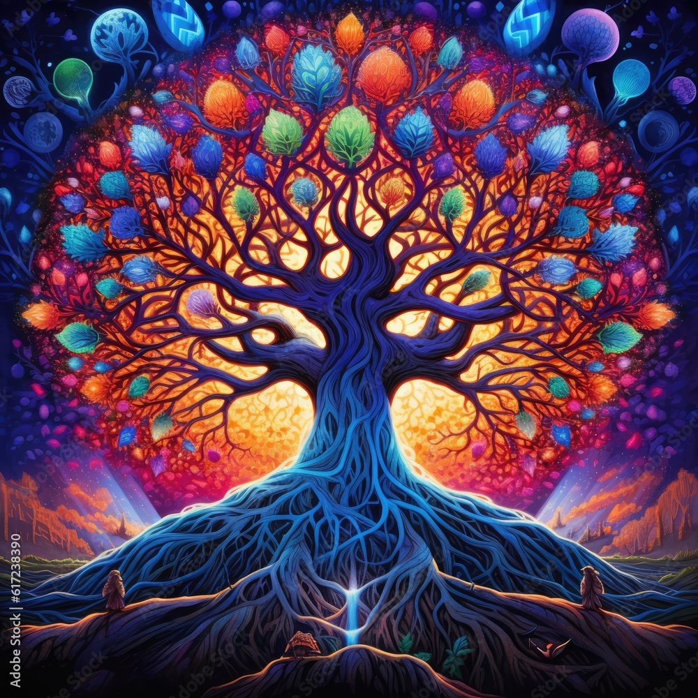 Colorful Tree in the night Sky Colorful Tree in the night Sky