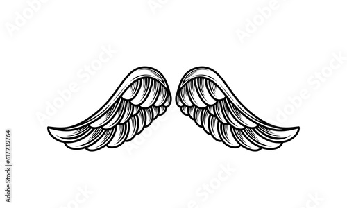 vector angel wings tribal tattoo