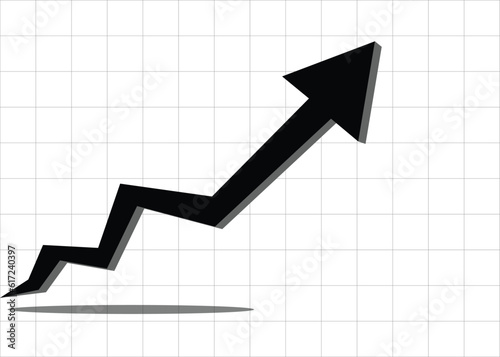 big arrow rising up start a big profit