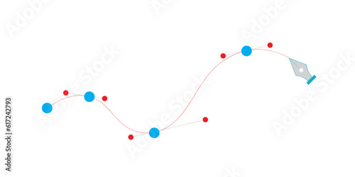 Bezier Curve With Pen Tool Vector Illustration photo