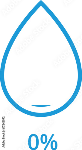 Water Capacity symbols. 1, 2, 5, 10, 100 Milliliters, liters icon. Water drop infographic elements. Vector illustration