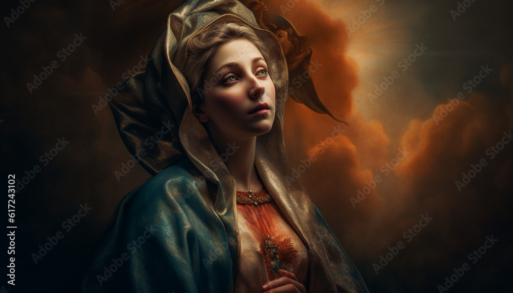 One elegant woman, beauty and spirituality combined generated by AI One elegant woman, beauty and spirituality combined generated by AI
