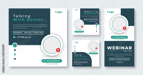 Medical Webinar Social Media Post for Online Marketing Promotion Banner, Story and Web Internet Ads Flyer