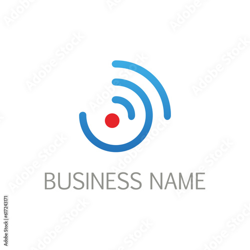 Signal frequency radar company logo vector image