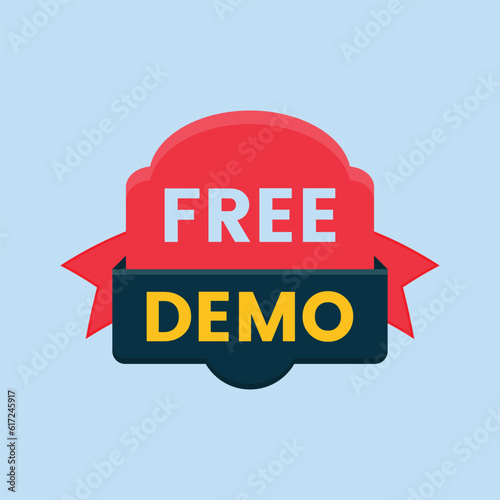 free demo button vector