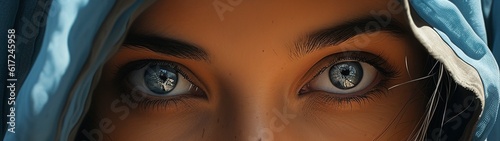 Preciososo ojos de una mujer musulmana con el hiyab puesto