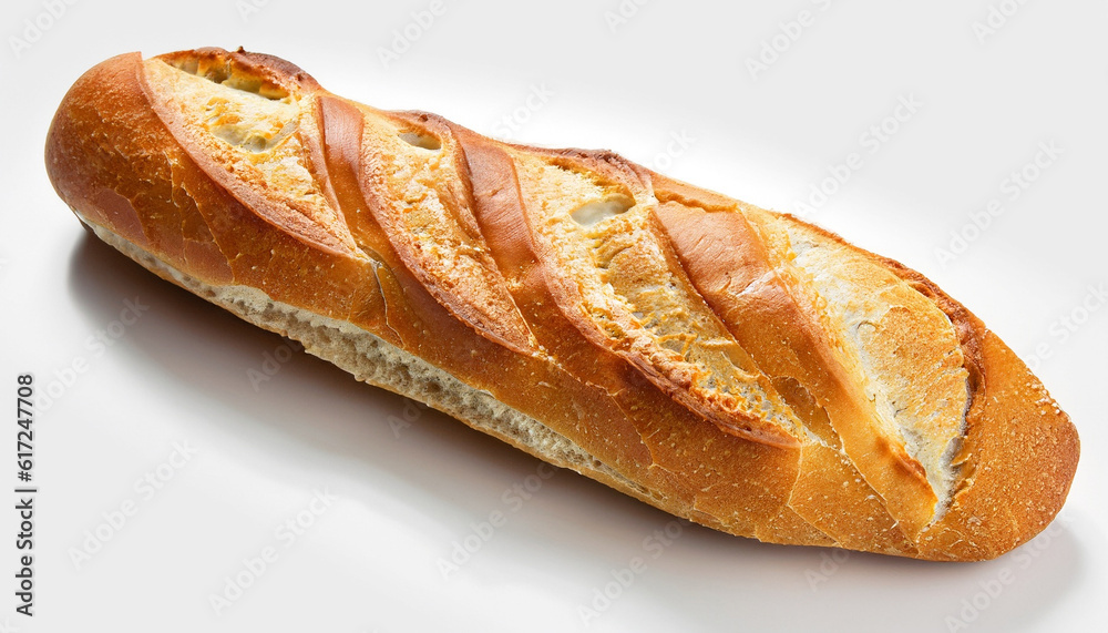 Baguette bread - French bread / white background Baguette bread - French bread / white background
