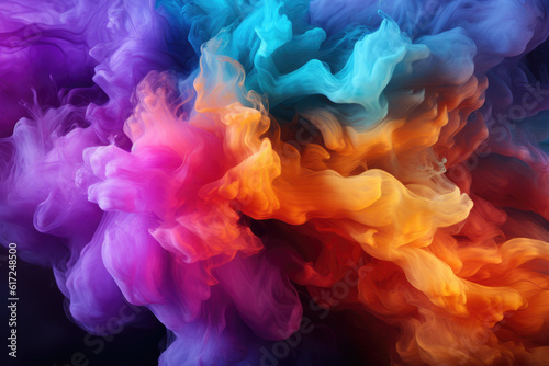 Generative AI - Rainbow Colored Smoke, Vibrant and Mesmerizing Wallpaper