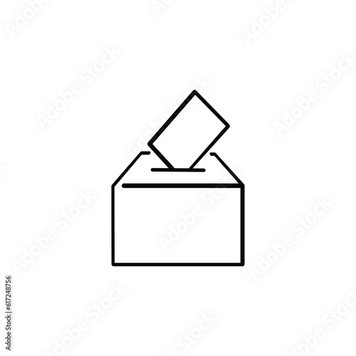 Voting Box Line Style Icon Design
